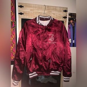 Maroon cute bomber/varsity jacket